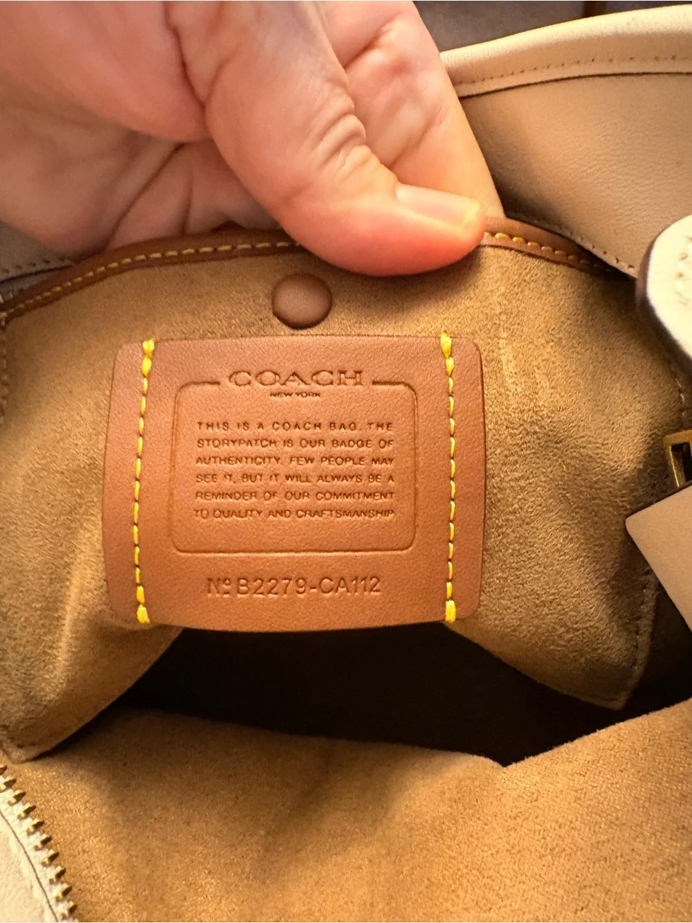 Coach chalk bucket Bag with Brown Patterned Strap and Gold Hardware